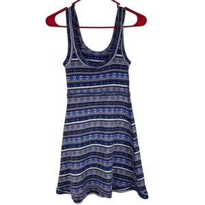 Free‎ People Women's S Navy Tribal Print Boho Mini Wool Dress Boho Vibe